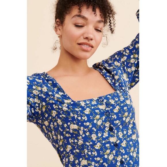 Rolla’s x Free People | Valerie Rambling Rose Dress in French Blue Size Small - Picture 12 of 14